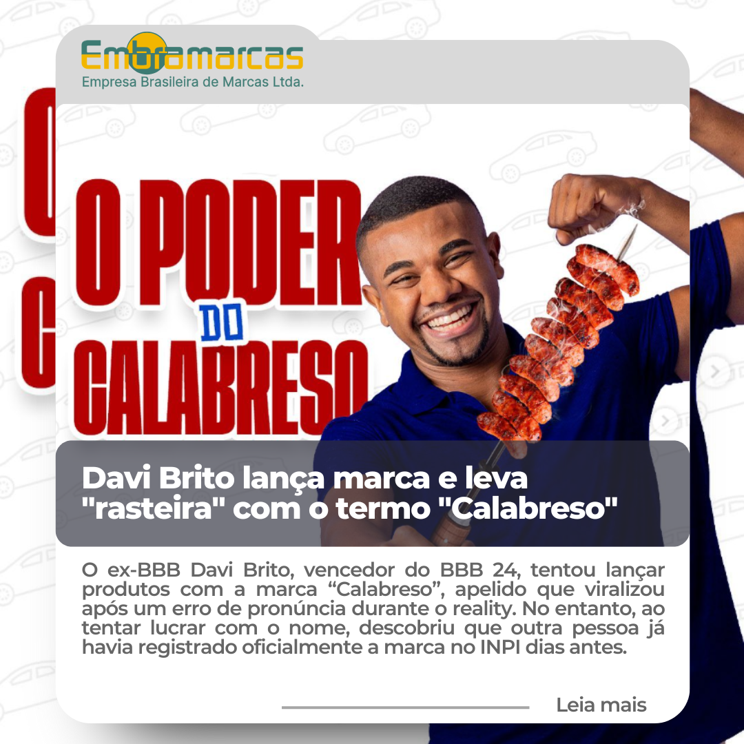 Davi Brito lança marca e leva rasteira com o termo Calabreso
